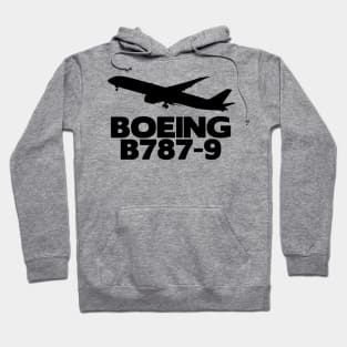 Boeing B787-9 Silhouette Print (Black) Hoodie